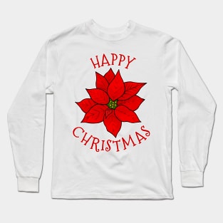 Christmas Flower Poinsettia Xmas 2022 Long Sleeve T-Shirt